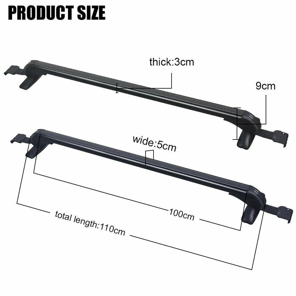 110cm Universal Car Roof Racks | Adjustable Cross Bars | Aluminium Alloy | Lockable Carrier