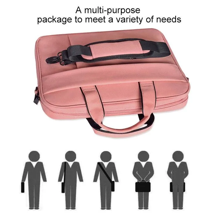 13.3 Inch Waterproof Anti-theft One-shoulder Handbag with Suitcase Belt | Navy Blue