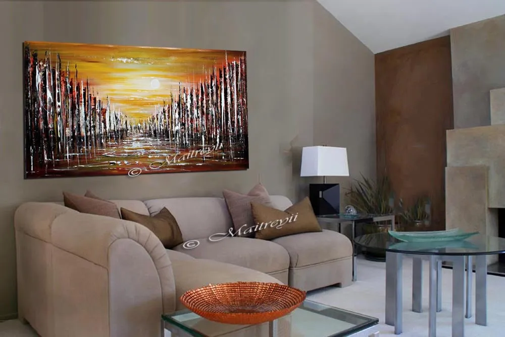 Abstract Paintings For Sale  | Cityscape Original Paintings Modern Art For Luxury Homes | The Urban City