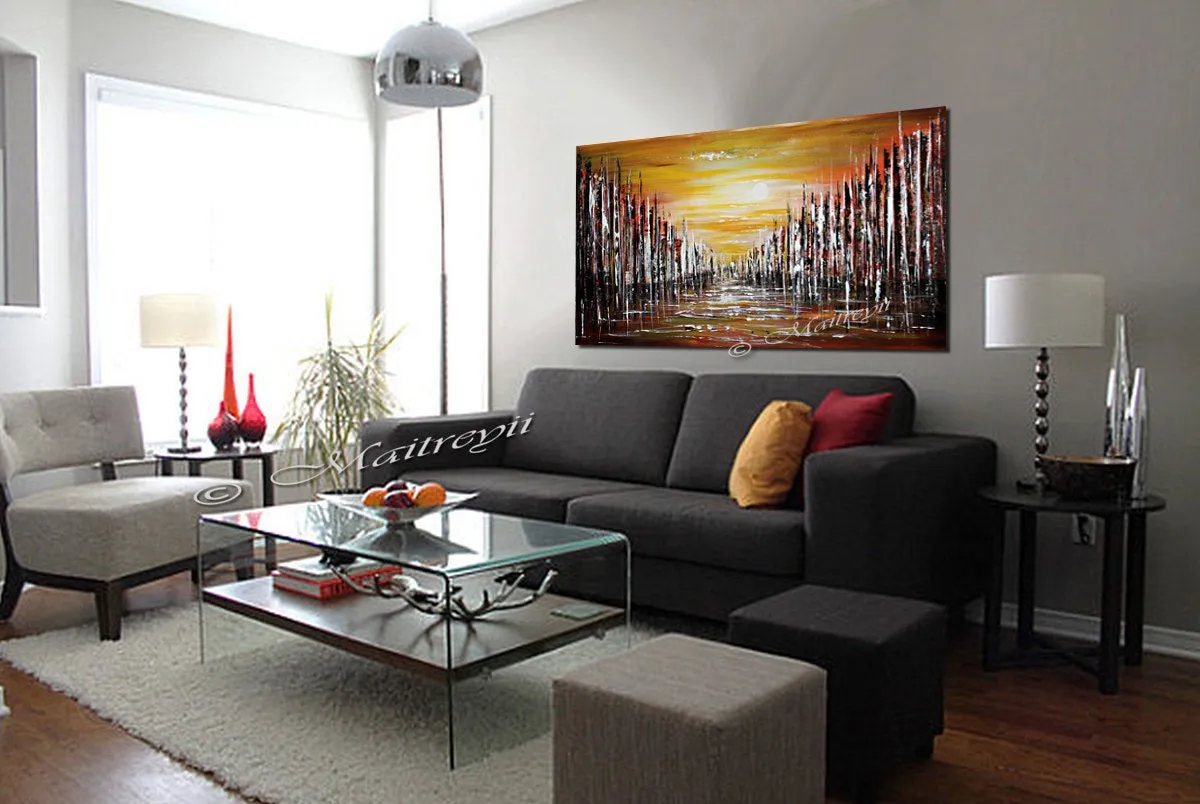 Abstract Paintings For Sale  | Cityscape Original Paintings Modern Art For Luxury Homes | The Urban City