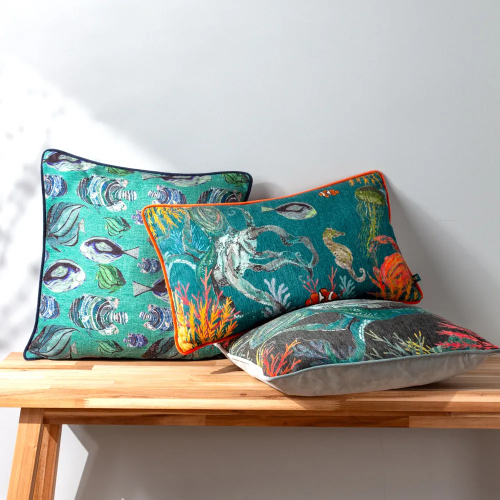 Abyss Sea Creatures Rectangular Cushion Ocean