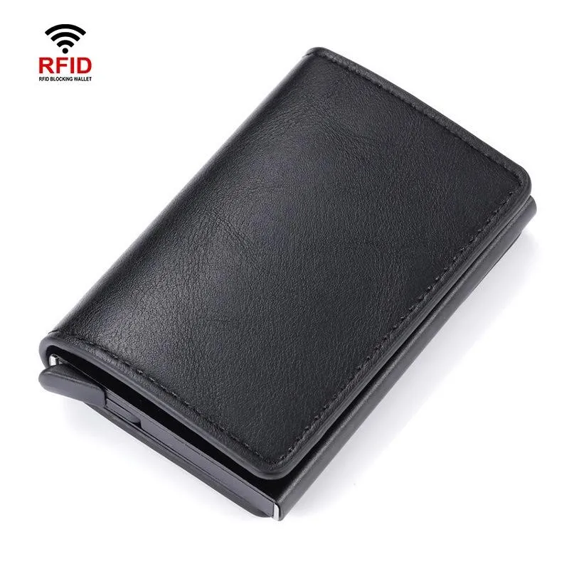 Automatic Rfid Blocking Card Holder with Coin Pocket