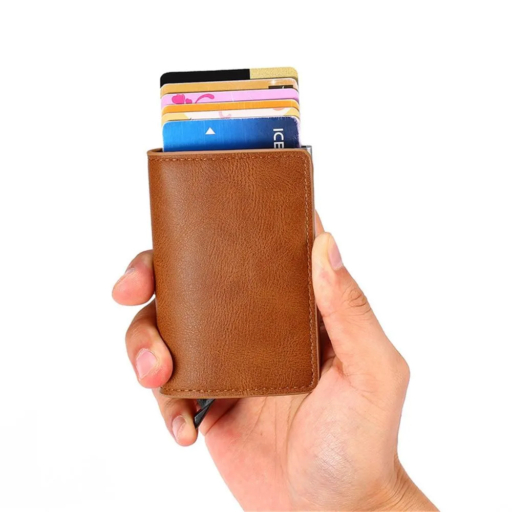 Automatic Rfid Blocking Card Holder with Coin Pocket