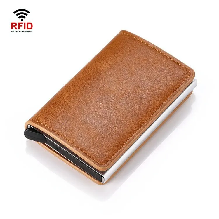Automatic Rfid Blocking Card Holder with Coin Pocket