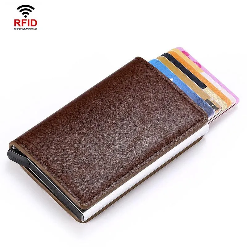 Automatic Rfid Blocking Card Holder with Coin Pocket