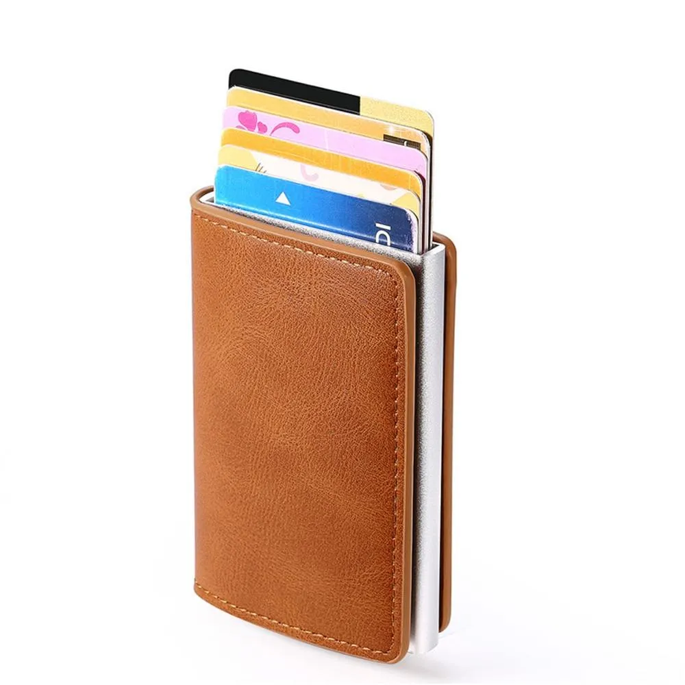 Automatic Rfid Blocking Card Holder with Coin Pocket