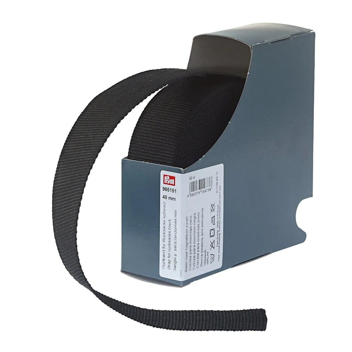 Black Strapping for Rucksacks and bags Prym 10m rolls
