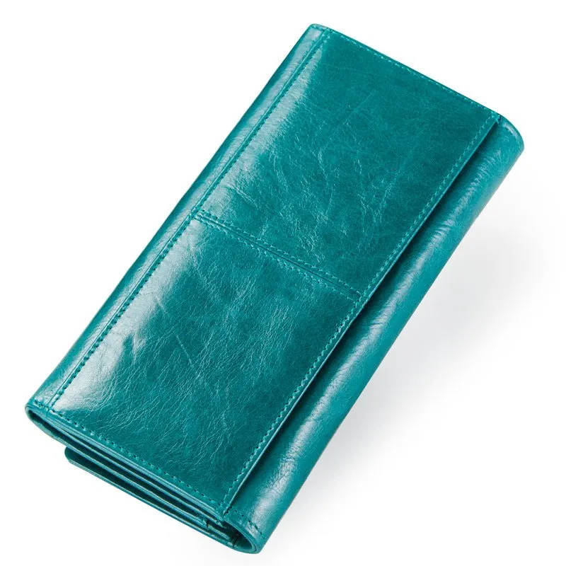 ChicGlam Cowhide Leather Long Wallet