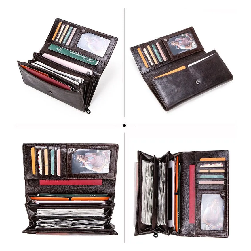 ChicGlam Cowhide Leather Long Wallet