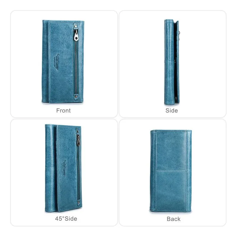 ChicGlam Cowhide Leather Long Wallet