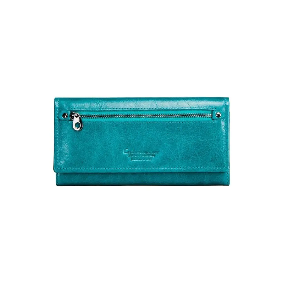 ChicGlam Cowhide Leather Long Wallet