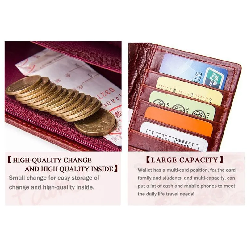 ChicGlam Cowhide Leather Long Wallet