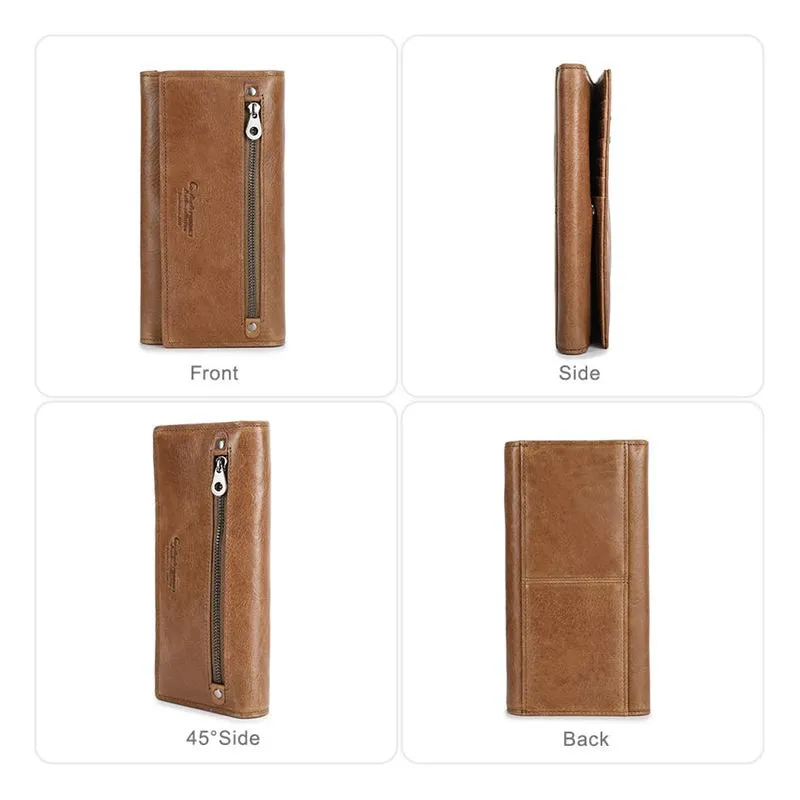 ChicGlam Cowhide Leather Long Wallet