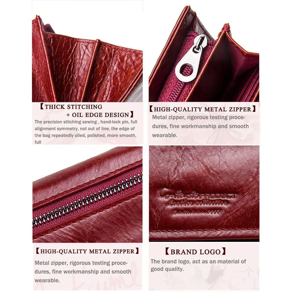 ChicGlam Cowhide Leather Long Wallet