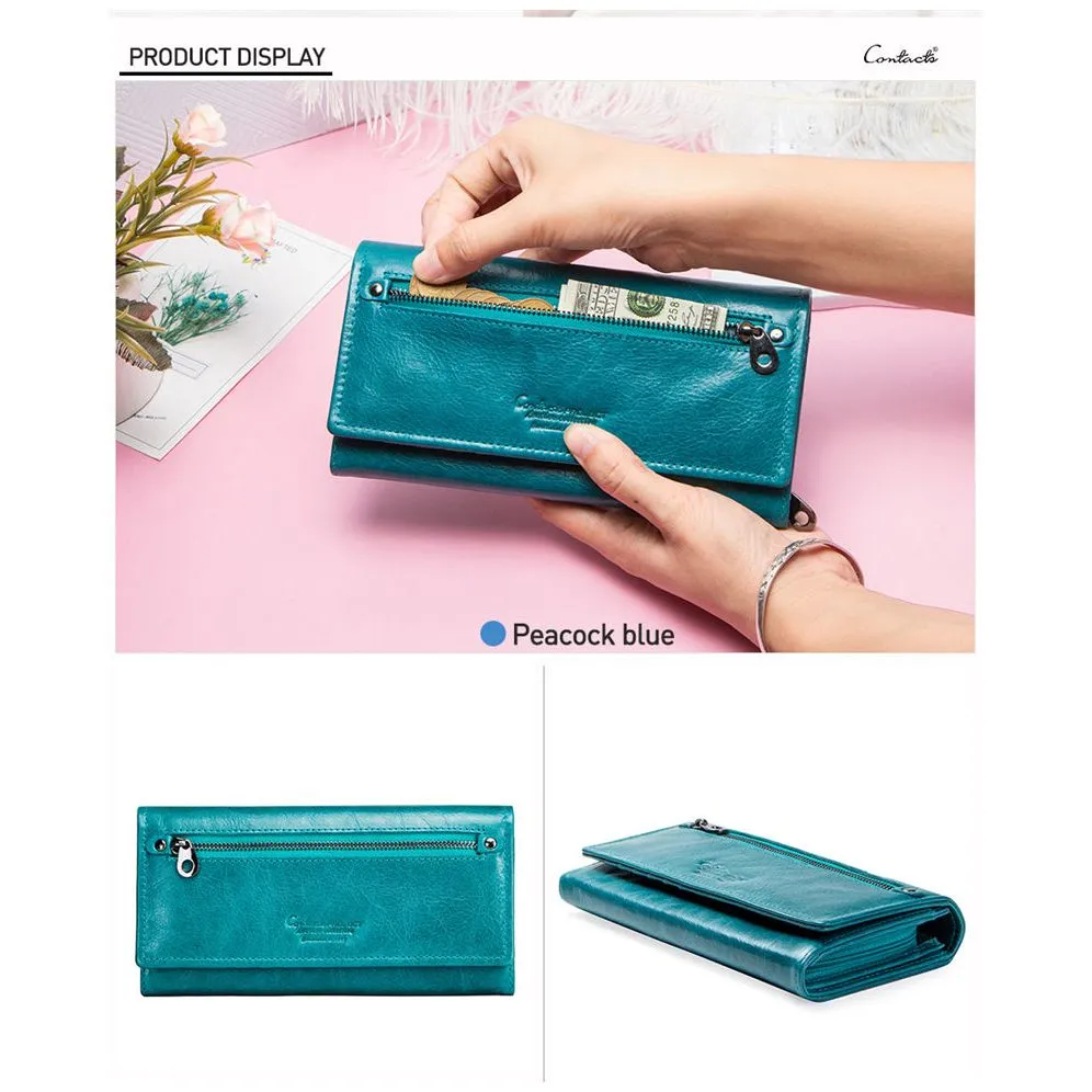 ChicGlam Cowhide Leather Long Wallet