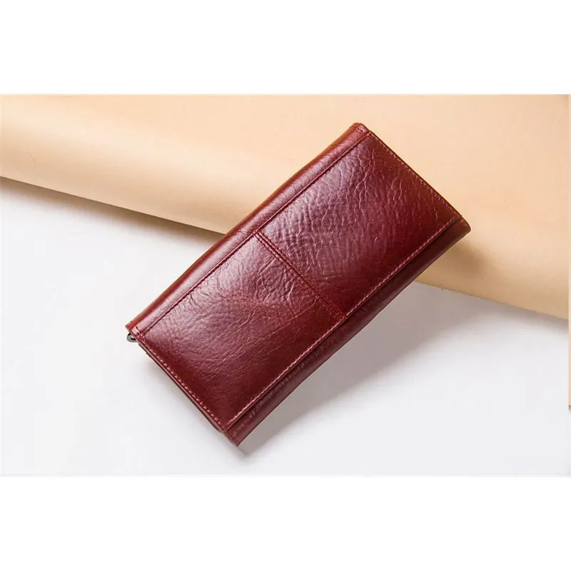 ChicGlam Cowhide Leather Long Wallet