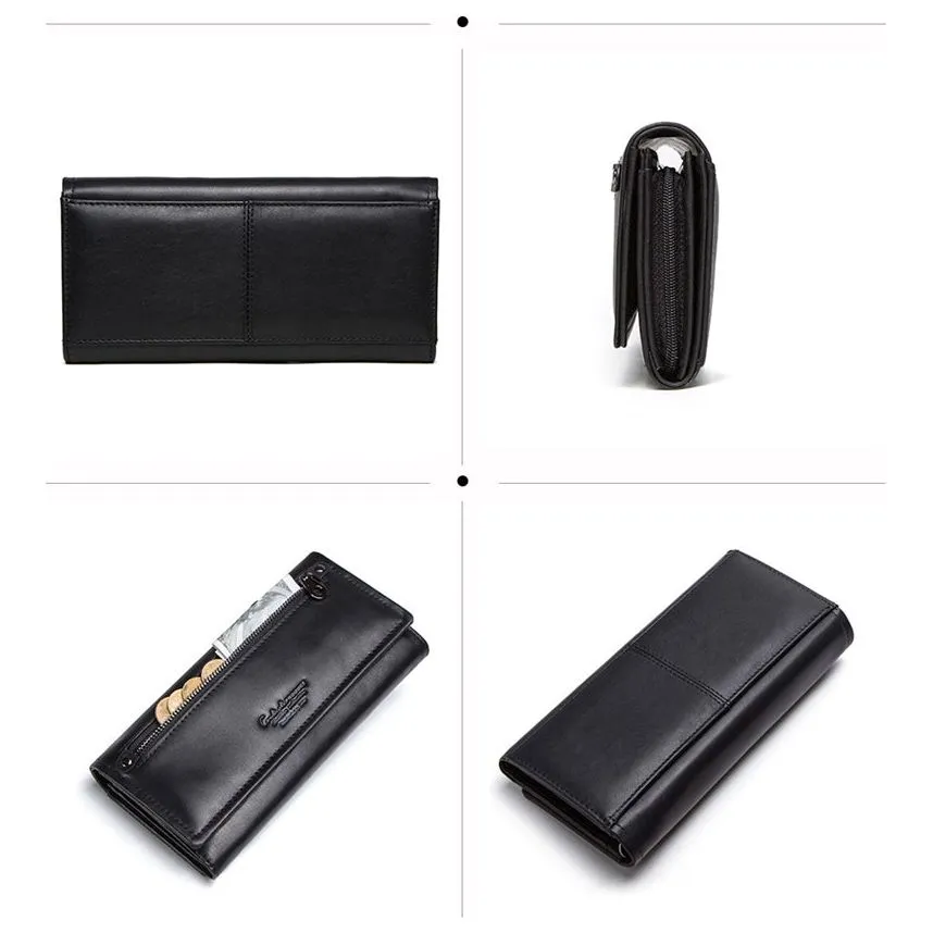 ChicGlam Cowhide Leather Long Wallet