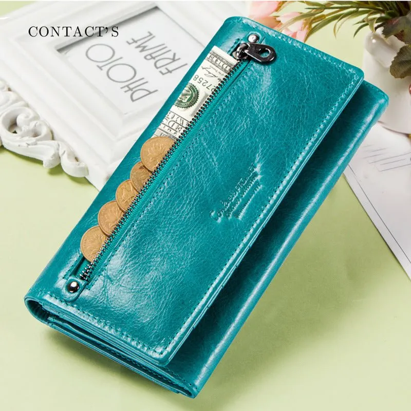 ChicGlam Cowhide Leather Long Wallet