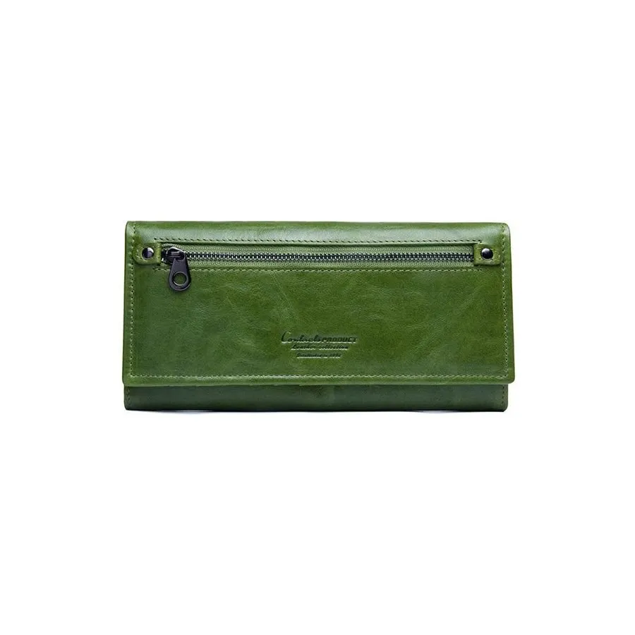 ChicGlam Cowhide Leather Long Wallet