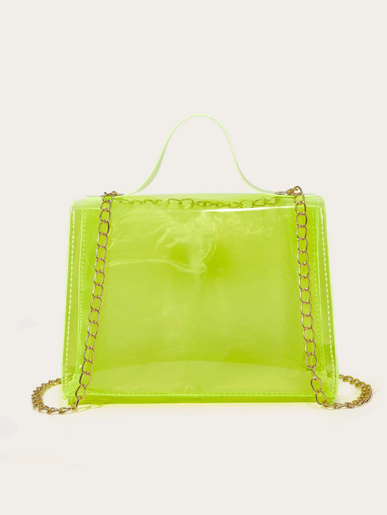 Clear Turn-lock Satchel Bag