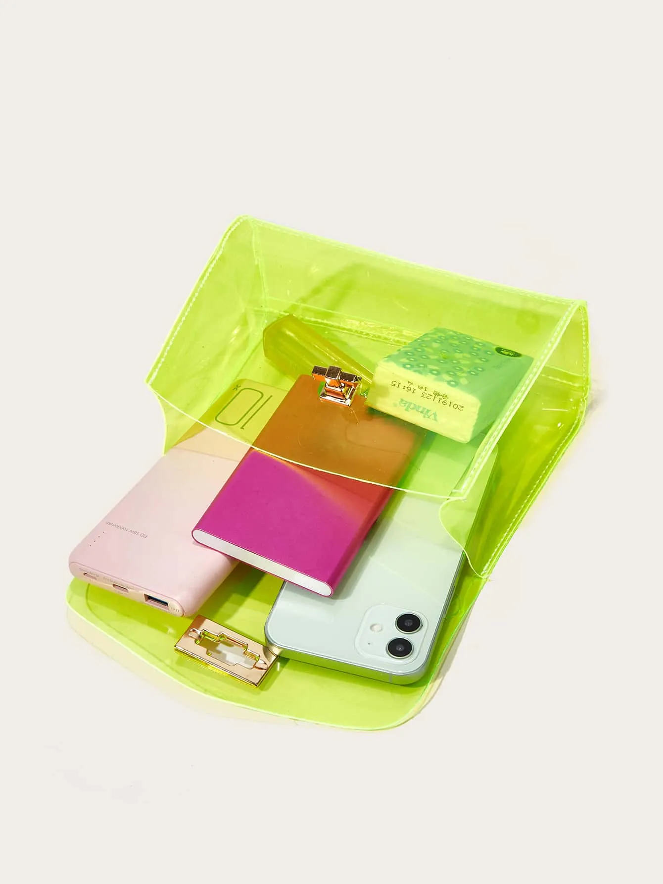 Clear Turn-lock Satchel Bag