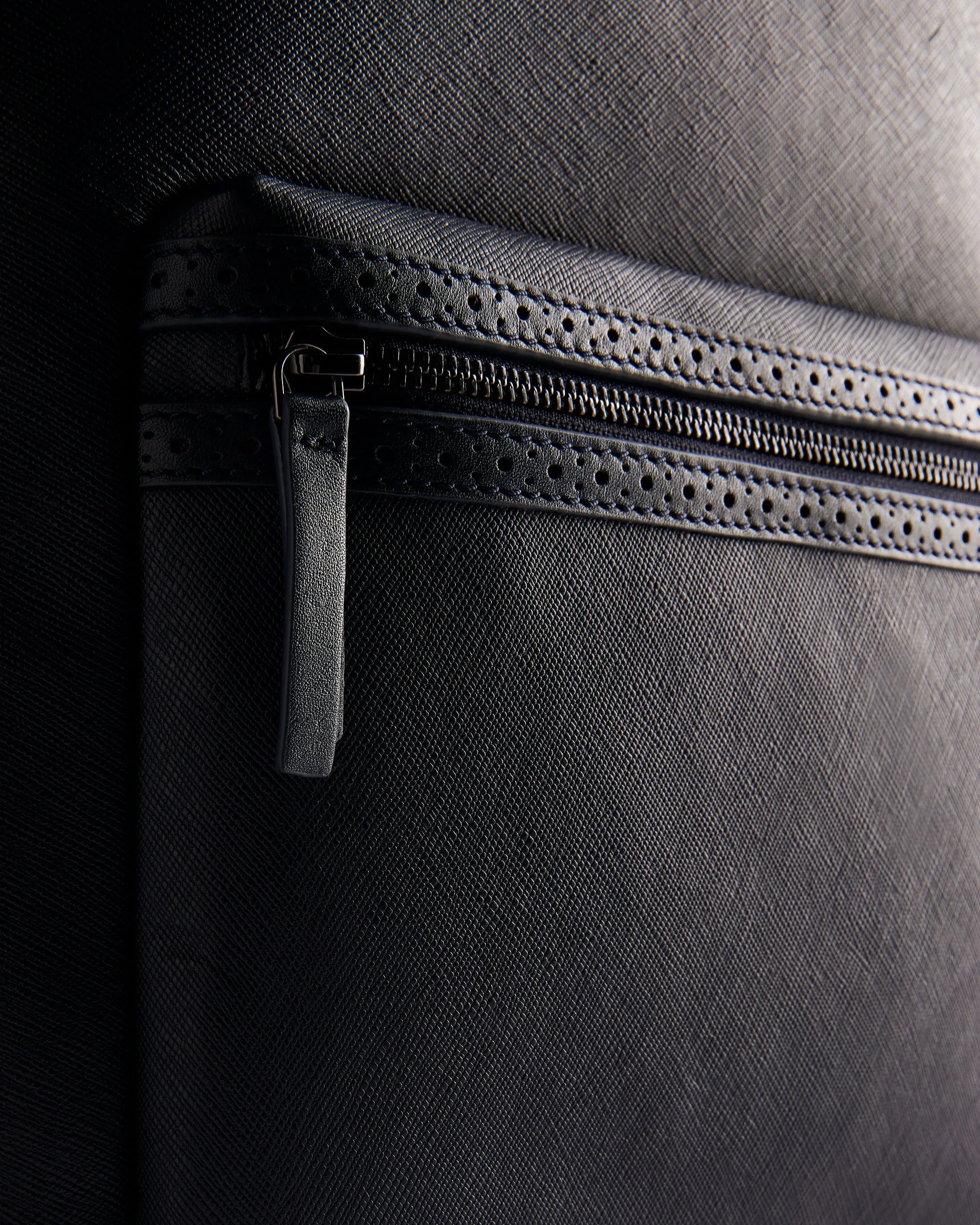 Conann Saffiano Leather Backpack Navy