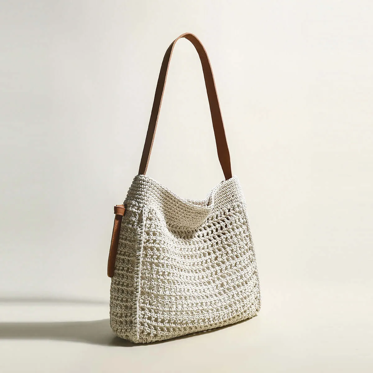 Crochet White Tote Bag