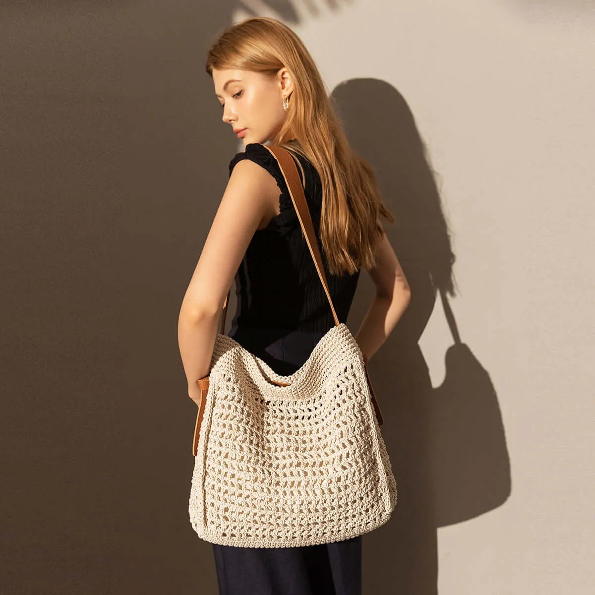 Crochet White Tote Bag
