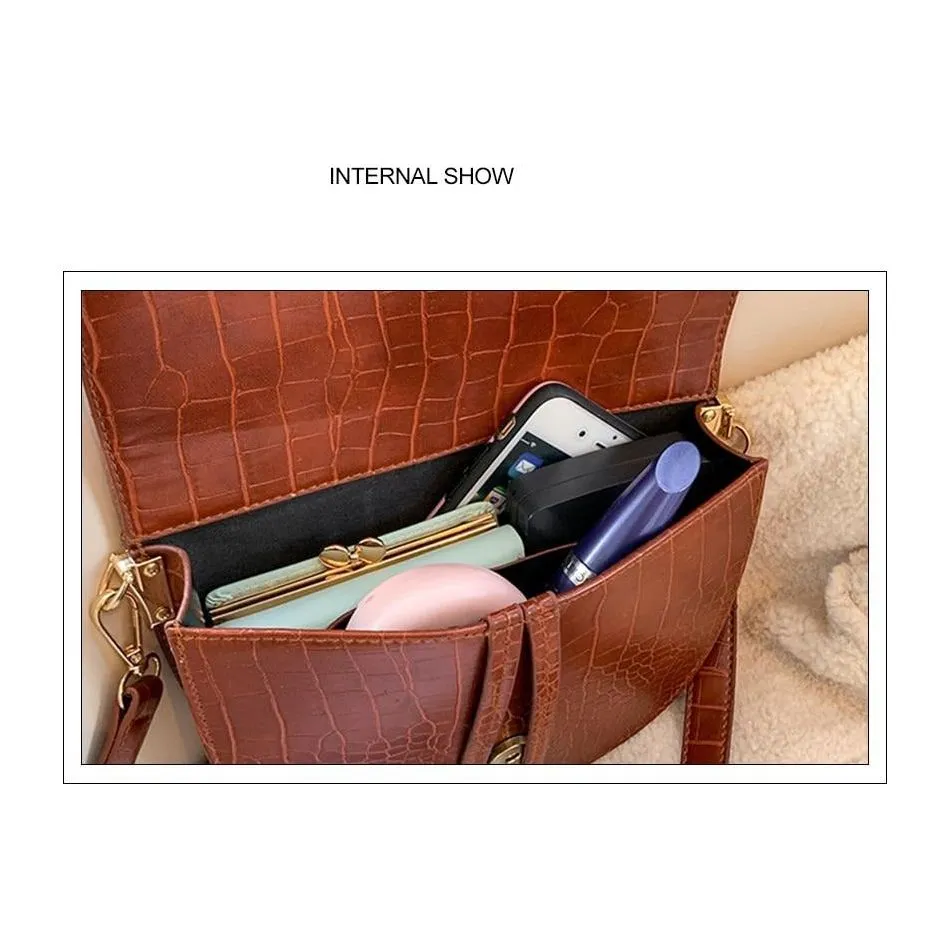 CrocLuxe Exotic PU Semicircle Clutch Bag