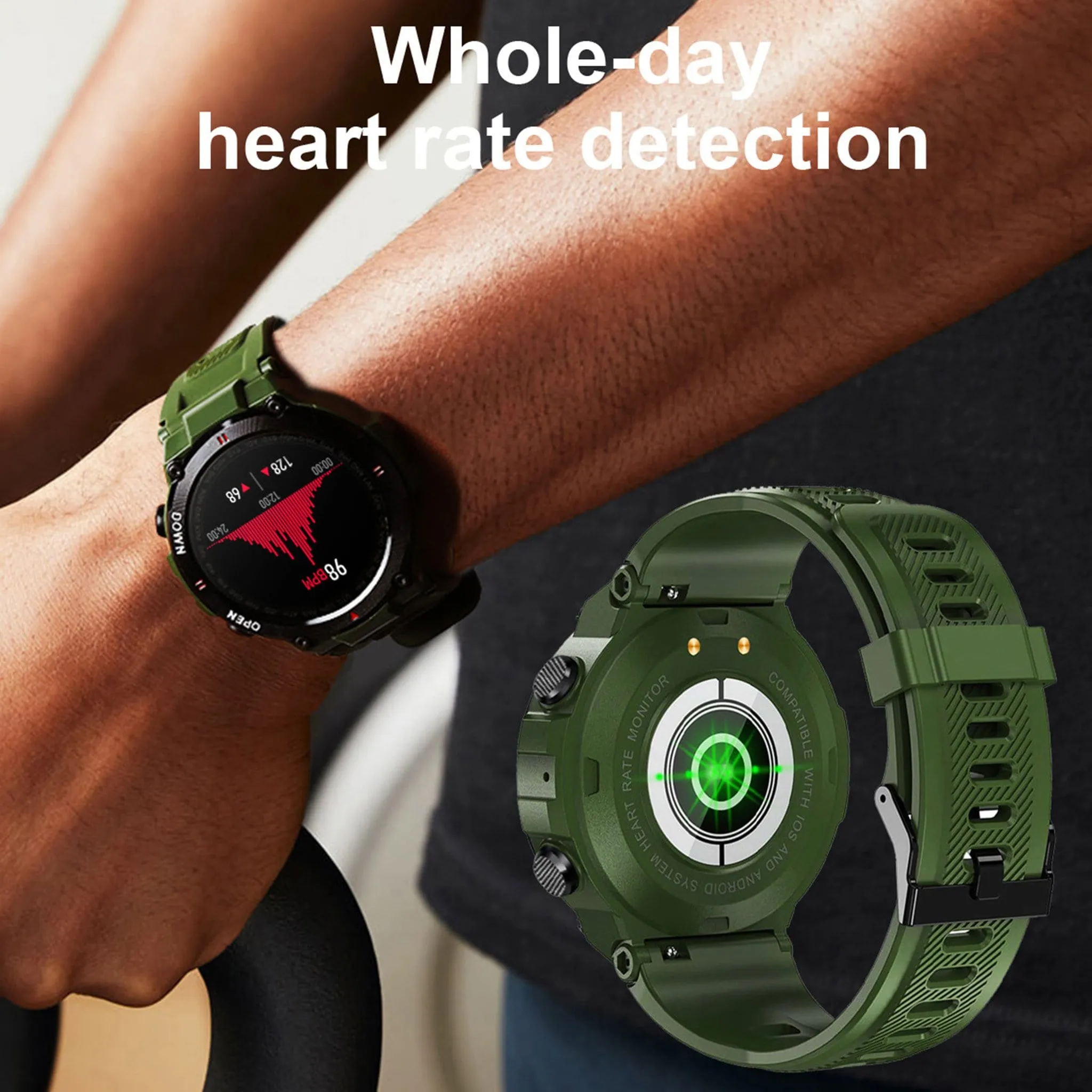 Fashion Combat Bluetooth Calls Doctor Smartwatch Full Touch Screen Music Play