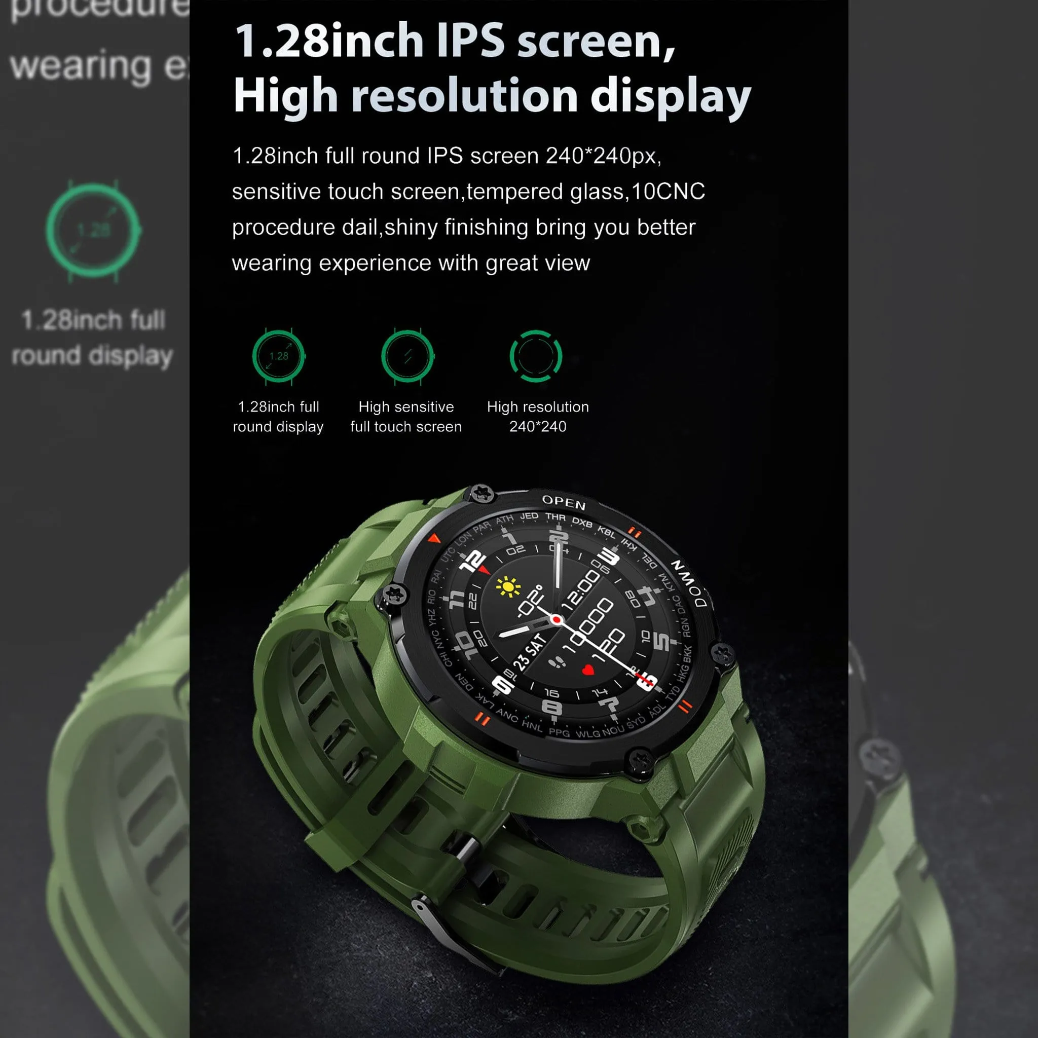 Fashion Combat Bluetooth Calls Doctor Smartwatch Full Touch Screen Music Play