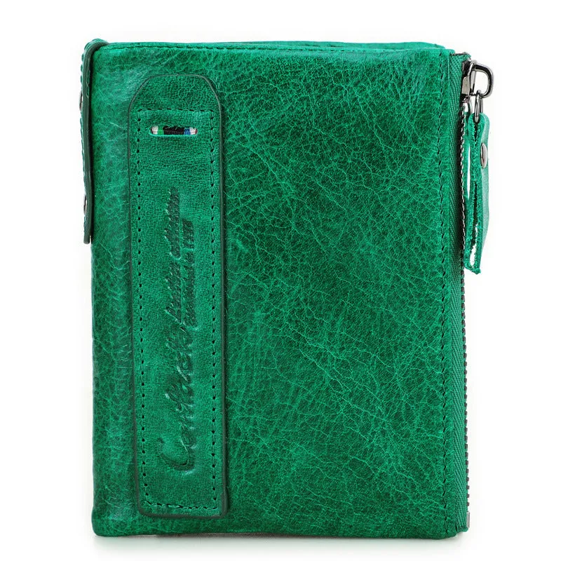 Genuine Leather Men's Short Chic Coin Purse