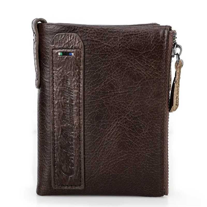 Genuine Leather Men's Short Chic Coin Purse