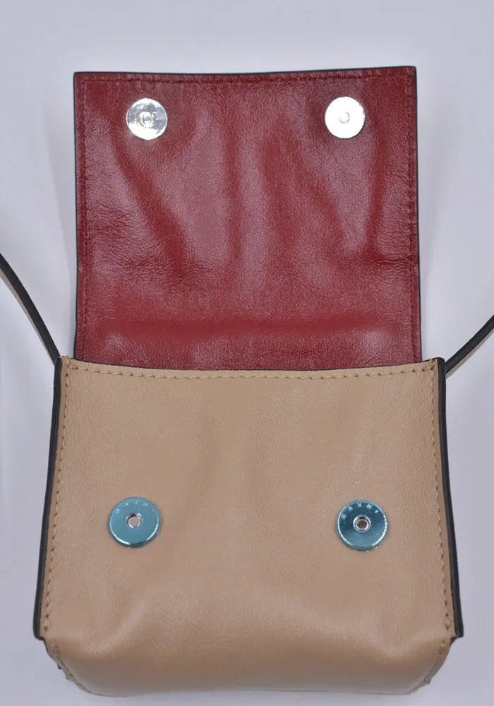 MARNI SBMQ0082U0 MINI MESSENGER BAG RED/BEIGE
