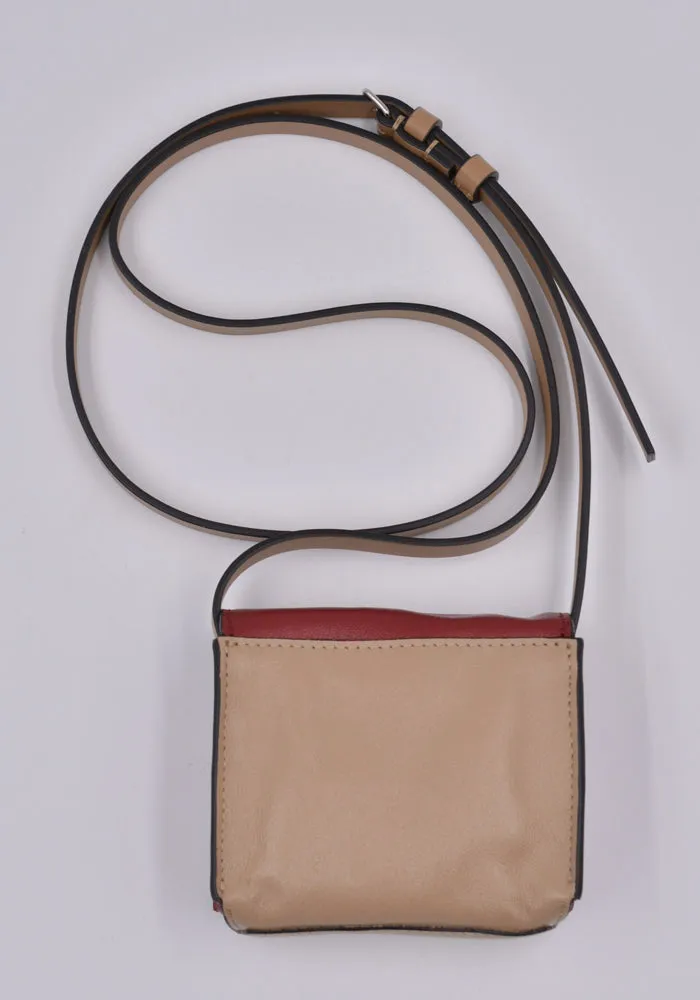 MARNI SBMQ0082U0 MINI MESSENGER BAG RED/BEIGE