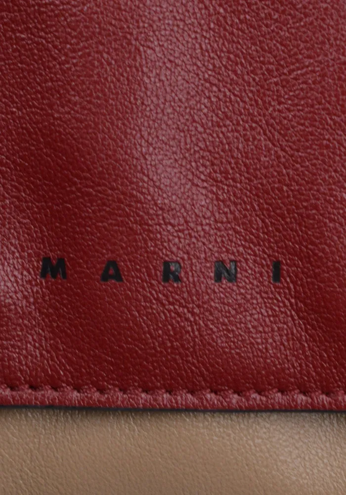 MARNI SBMQ0082U0 MINI MESSENGER BAG RED/BEIGE