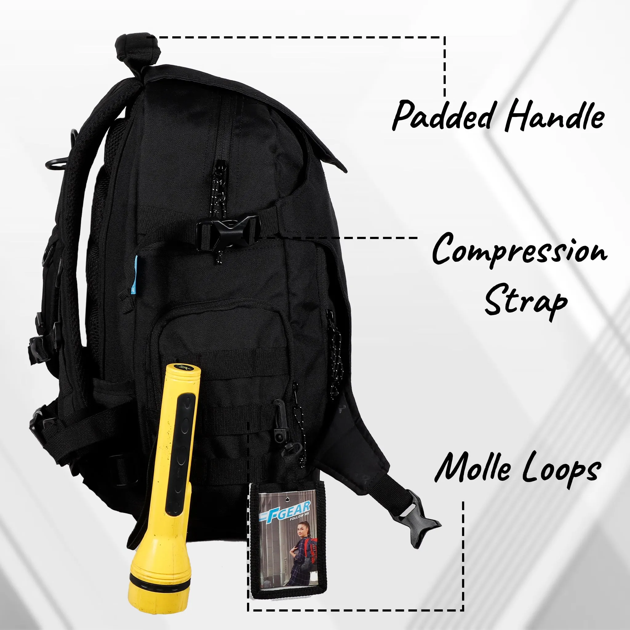 Military Ambush 32L Black Rucksack