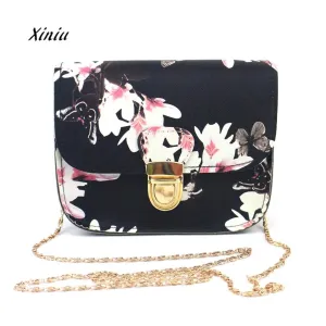 New Fashoin Women Shoulder Bag Handbag Butterfly Flower Printing Tote Leather Messenger Bag High Quality Shoulder Bag For Women