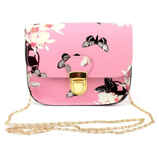 New Fashoin Women Shoulder Bag Handbag Butterfly Flower Printing Tote Leather Messenger Bag High Quality Shoulder Bag For Women