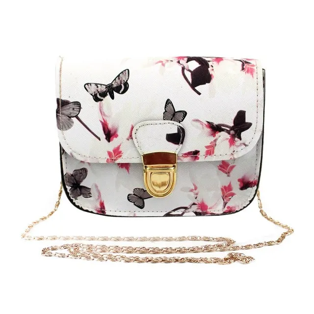 New Fashoin Women Shoulder Bag Handbag Butterfly Flower Printing Tote Leather Messenger Bag High Quality Shoulder Bag For Women