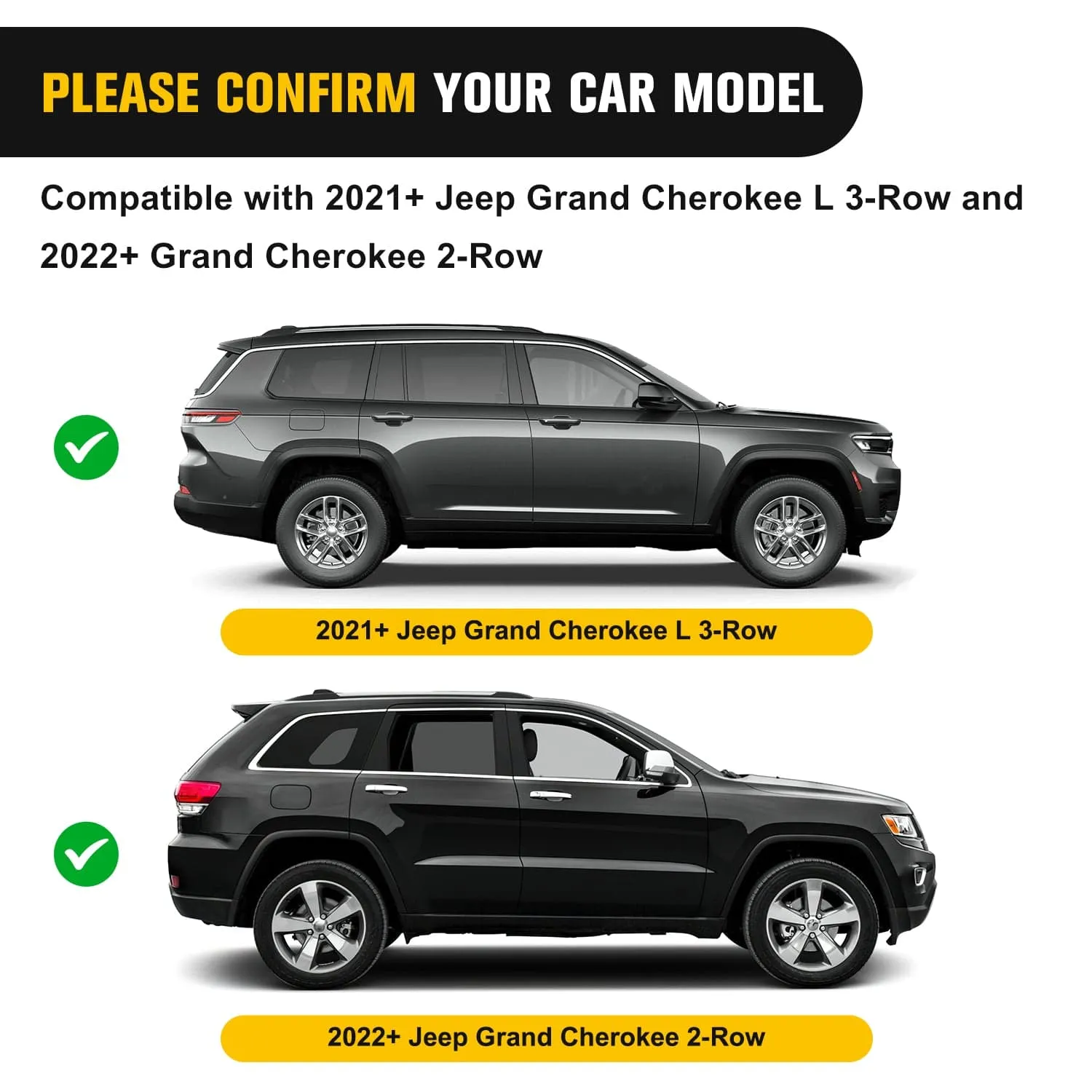 Roof Rack Cross Bars Fit for 2021-2023 Jeep Grand Cherokee L 3-Row & WL 2-Row