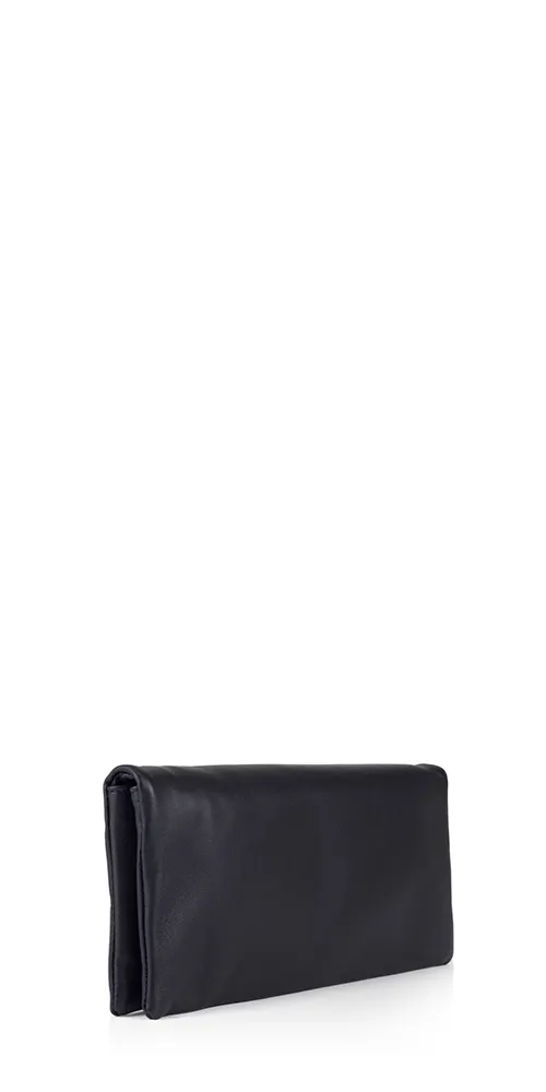 Soft Clutch Black Leather