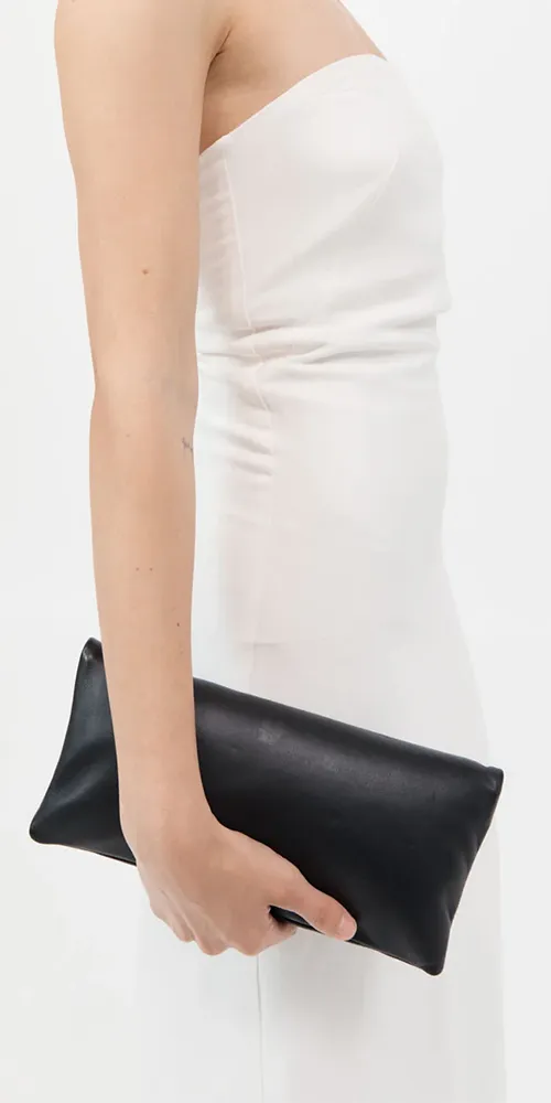 Soft Clutch Black Leather