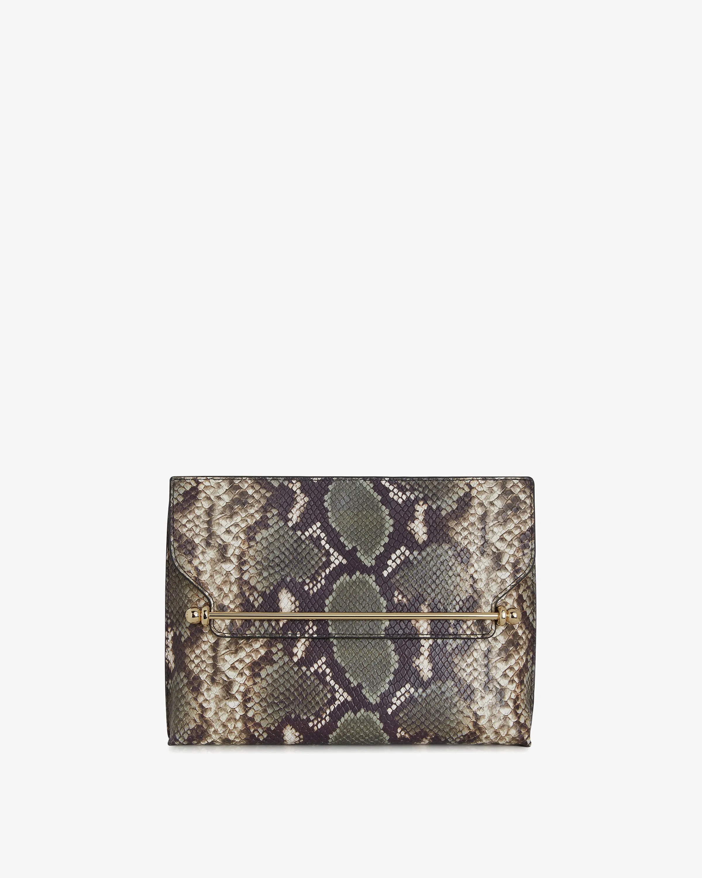 Stylist - Snake-Embossed Leather Slate Green