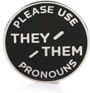 They Them Pronoun Brooch Button Non-Binary Badge Enamel Lapel Pin - NB Pride Genderqueer Gender Identity Pin