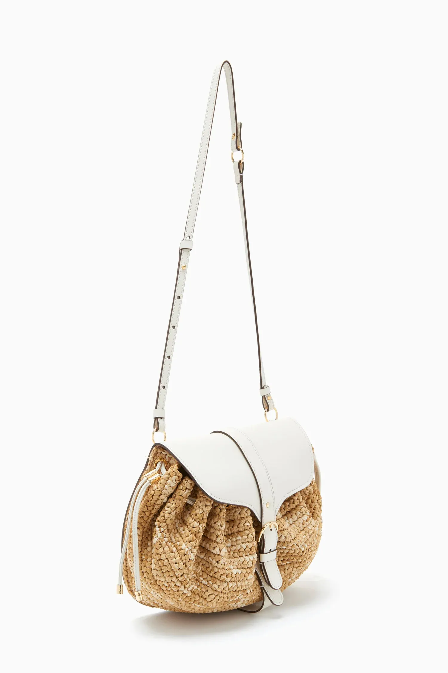 Ulla Johnson - Paloma Ruched Convertible Shoulder Bag in Limestone Melange