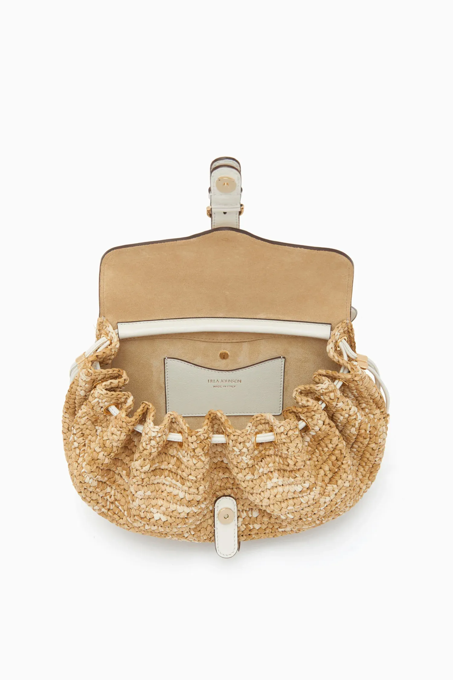 Ulla Johnson - Paloma Ruched Convertible Shoulder Bag in Limestone Melange