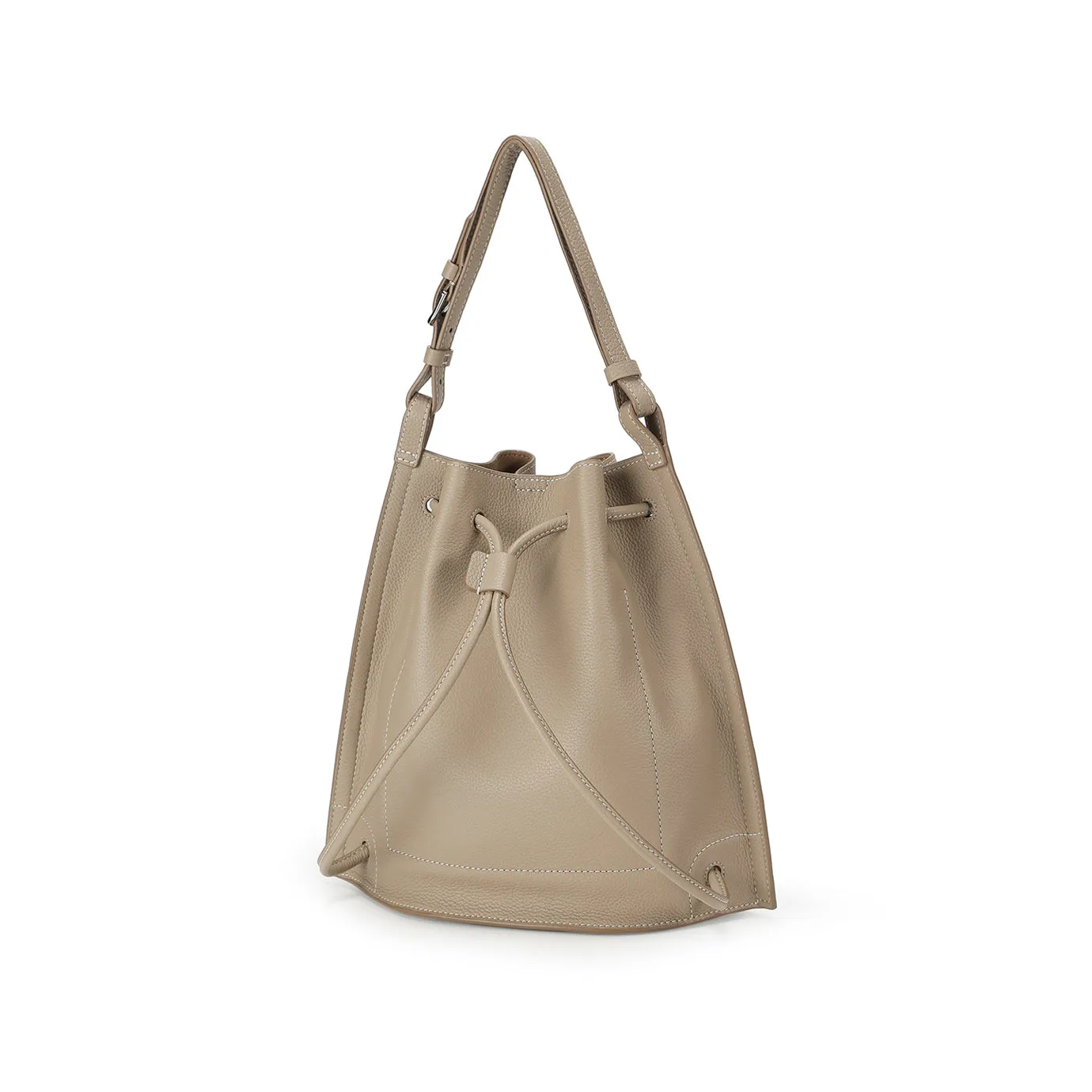Ursula 2-Styles Petit Sac À Dos Hobo  - Gris Chaud